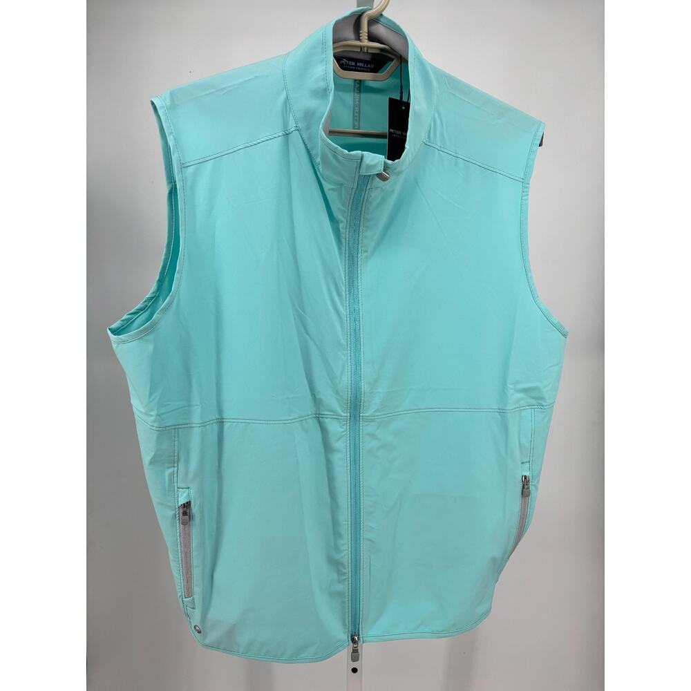 Peter Millar Crown Crafted Turquoise Flex Adapt Full Zip Vest Mens 2XL MC24XZ02